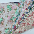 Padrão floral 100% poliéster jacquard chiffon têxtil